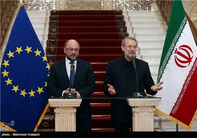 Iran’s Speaker Larijani, EP President Schulz Meet in Tehran