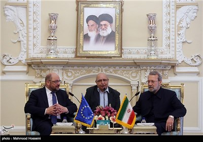 Iran’s Speaker Larijani, EP President Schulz Meet in Tehran