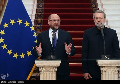 Iran’s Speaker Larijani, EP President Schulz Meet in Tehran