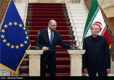 Iran’s Speaker Larijani, EP President Schulz Meet in Tehran