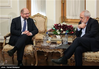 دیدار مارتین شولتز رئیس پارلمان اتحادیه اروپا با محمدجواد ظریف وزیر امور خارجه