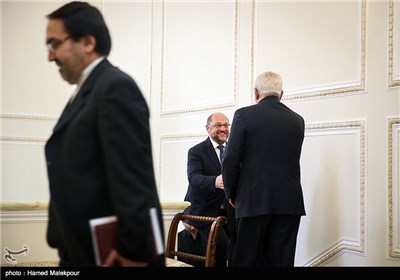 دیدار مارتین شولتز رئیس پارلمان اتحادیه اروپا با محمدجواد ظریف وزیر امور خارجه
