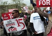 Protesters for Higher US Fast-Food Worker Wages March in New York
