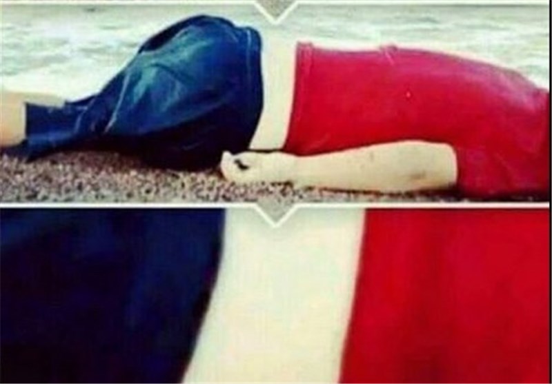عکس/ارتباط کودک آواره سوری با حادثه تروریستی پاریس