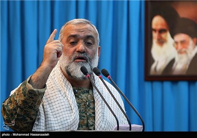 سخنرانی سردار محمدرضا نقدی رئیس سازمان بسیج مستضعفین در نماز جمعه تهران