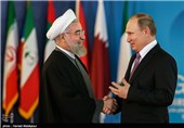 استقبال حجت‌الاسلام حسن روحانی رئیس جمهور از ولادیمیر پوتین رئیس جمهور روسیه - سومین اجلاس سران مجمع کشورهای صادرکننده گاز (GECF)