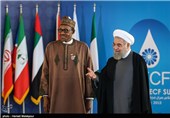 استقبال حجت‌الاسلام حسن روحانی رئیس جمهور از محمدو بوهاری رئیس جمهور نیجریه - سومین اجلاس سران مجمع کشورهای صادرکننده گاز (GECF)