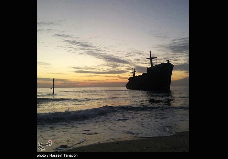 Greek Ship: An Old Decayed Ship Landed at Southwest Coast of Kish Island