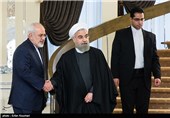 حجت‌الاسلام حسن روحانی رئیس جمهور و محمدجواد ظریف وزیر امور خارجه