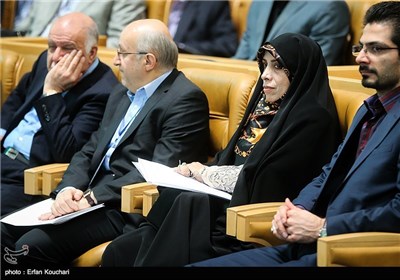 الهام امین‌زاده معاون حقوقی رئیس‌جمهور در کنفرانس رونمایی از قراردادهای جدید نفتی ایران