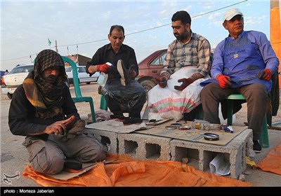 خروج زائران اربعین حسینی ار مرز چزابه - خوزستان