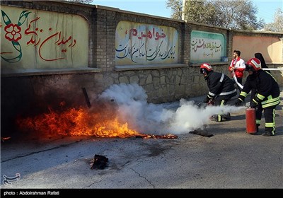 مانور زلزله در همدان