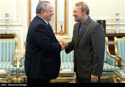 دیدار نیکولاس کوتزیاس وزیر امور خارجه یونان با علی لاریجانی رئیس مجلس شورای اسلامی