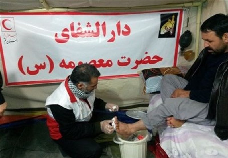 امداد رسانی به بیش از 1700 زائر حسینی در موکب حضرت معصومه (س)