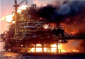 سکوی نفتی آذربایجان در دریای خزر آتش گرفت