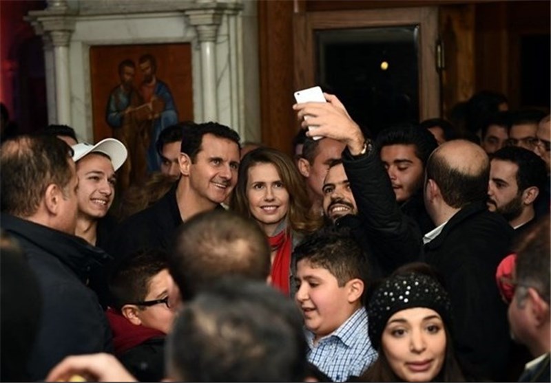 Assad Makes Visit to Church in Damascus Frontline