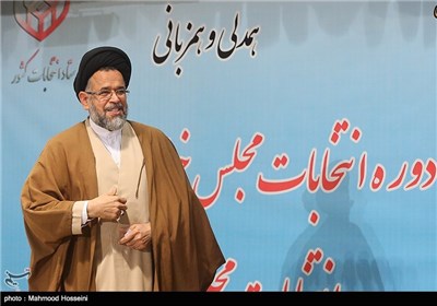 کنفراس خبری حجت‌الاسلام سیدمحمود علوی وزیر اطلاعات پس از ثبت‌نام در پنجمین دوره انتخابات مجلس خبرگان رهبری - وزارت کشور