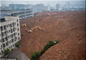 رانش زمین یک شهرک صنعتی در چین را بلعید+فیلم و عکس