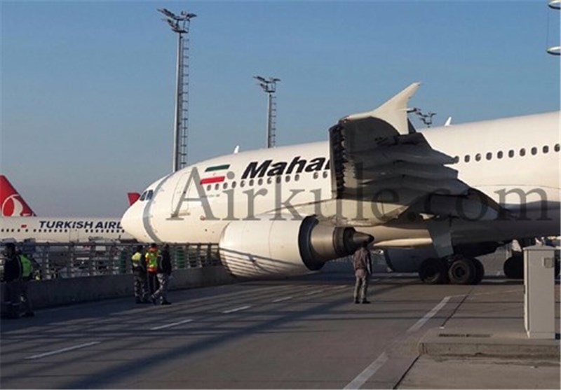 حادثه هواپیمای ماهان در فرودگاه استانبول + عکس