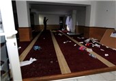Group of attackers smashed the glass door of a Muslim prayer room and entered the place of worship, ransacking it and partially burning books including copies of the Koran
