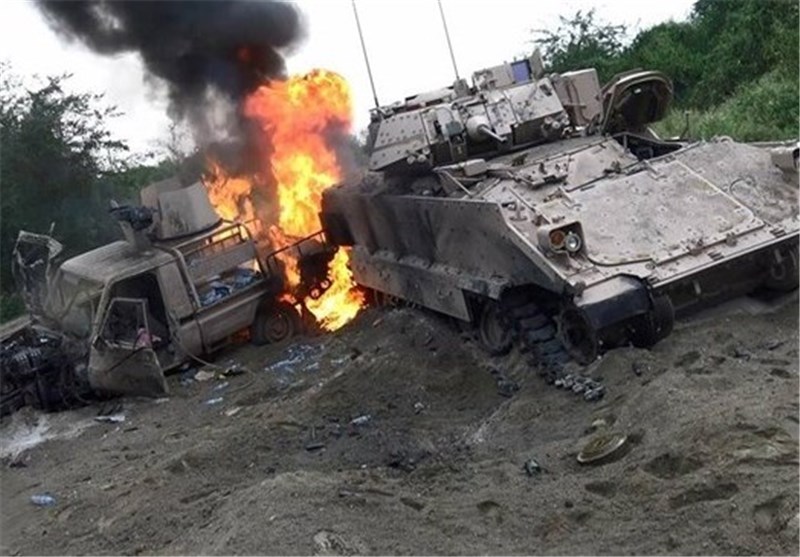 انهدام کامل 3 خودروی نظامی عربستان در کمین ارتش یمن