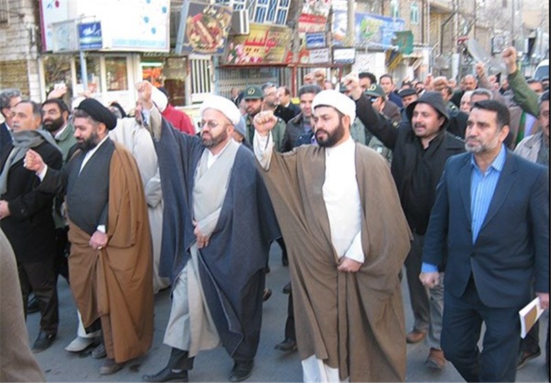 تجمع و راهپیمایی اصناف و بسیجیان دامغان در محکومیت اعدام شیخ نمر برگزار شد