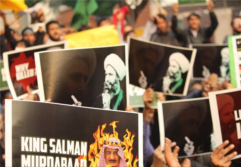 تظاهرات شیعیان هند در نزدیکی سفارت سعودی در دهلی نو+عکس