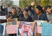 تظاهرات مردم پاکستان همزمان با ورود وزیر خارجه عربستان