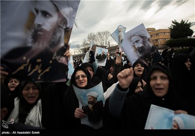 راهپیمایی نمازگزاران در اعتراض به اعدام شیخ نمر - رشت