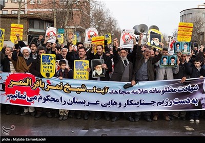 راهپیمایی نمازگزاران در اعتراض به اعدام شیخ نمر - ارومیه