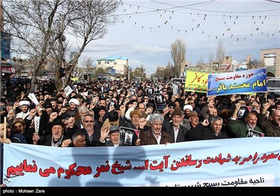 راهپیمایی نمازگزاران در اعتراض به اعدام شیخ نمر - اردبیل