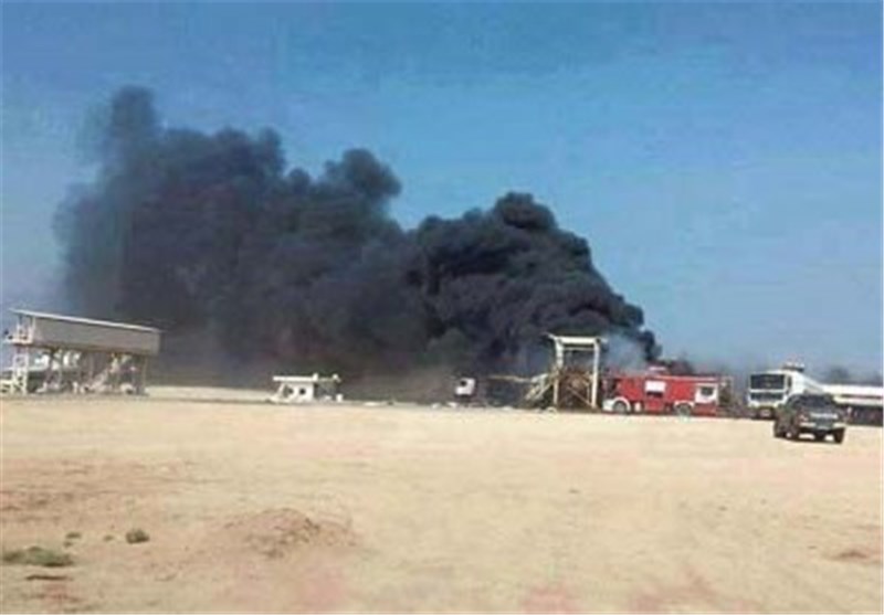 آتش‌سوزی در منطقه نفتی کریت کمپ در غیزانیه اهواز