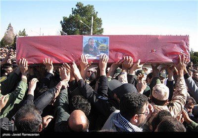 مراسم وداع و تشییع شهید مدافع حرم سعید علیزاده در دامغان