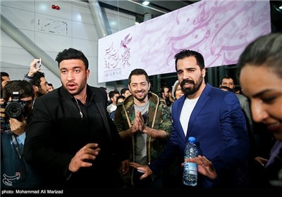 بهرام رادان بازیگر فیلم سینمایی بارکد در هفتمین شب جشنواره فیلم فجر - پردیس ملت