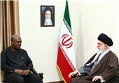 رئیس‌‌جمهور غنا با امام خامنه‌ای دیدار کرد