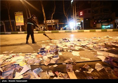 نظافت شهر پس از پایان زمان تبلیغات انتخابات مجلس و خبرگان رهبری