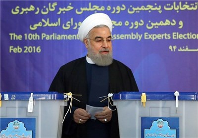 سخنان رئیس جمهور پس از انداختن رای در صندوق در وزارت کشور