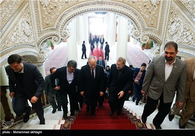 Iran’s Parliament Speaker Meets Swiss President in Tehran