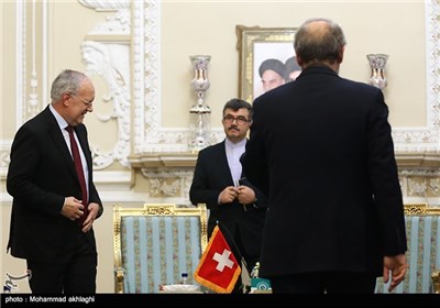 Iran’s Parliament Speaker Meets Swiss President in Tehran