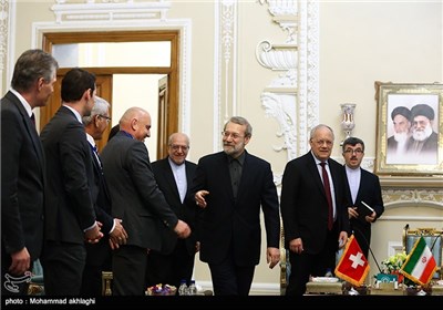 Iran’s Parliament Speaker Meets Swiss President in Tehran