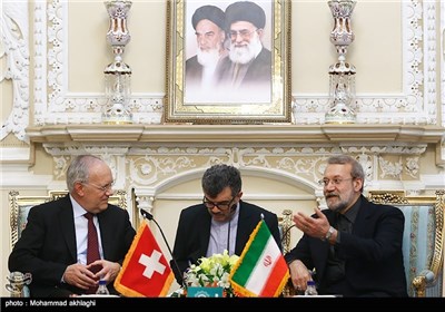 Iran’s Parliament Speaker Meets Swiss President in Tehran