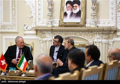 Iran’s Parliament Speaker Meets Swiss President in Tehran