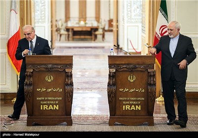 کنفرانس خبری مشترک محمدجواد ظریف و جرج ویلا وزرای امور خارجه ایران و مالت