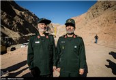 سردار امیرعلی حاجی‌زاده فرمانده نیروی هوافضای سپاه و سردار حسین سلامی جانشین فرمانده کل سپاه در  رزمایش موشکی اقتدار ولایت سپاه