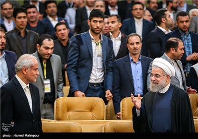ورود حجت‌الاسلام حسن روحانی رئیس جمهور به آئین تجلیل از قهرمانان و مدال‌آوران ورزش کشور