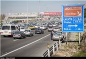 ترافیک سنگین در محور شمالی آزادراه تهران ــ کرج