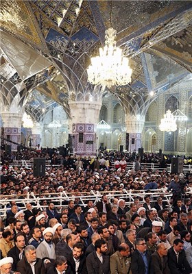 Ayatollah Khamenei Addresses Iranian People in Imam Reza Shrine