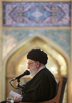 Ayatollah Khamenei Addresses Iranian People in Imam Reza Shrine