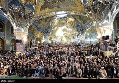 Ayatollah Khamenei Addresses Iranian People in Imam Reza Shrine