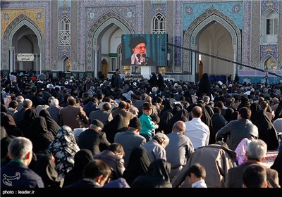 Ayatollah Khamenei Addresses Iranian People in Imam Reza Shrine